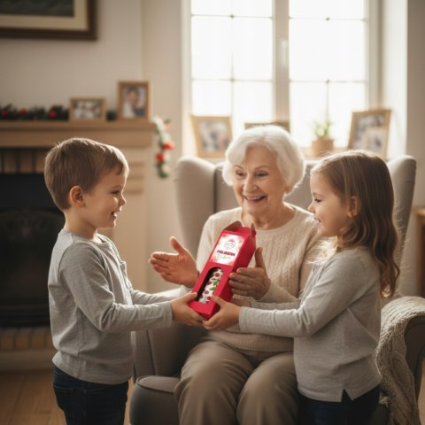 PREZENT NA DZIEN BABCI I DZIADKA ZESTAW PREZENTOWY HERBATA I SYROP MALINOWY