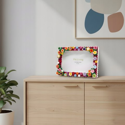 RAMKA NA ZDJĘCIE Z KWIATAMI JAK KLOCKI LEGO PREZENT NA DZIEŃ BABCI DZIADKA