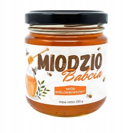 ZESTAW PREZENT NA DZIEŃ BABCI I DZIADKA MIÓD 250G Z ŁYŻECZKĄ GRAWER PUDEŁKO