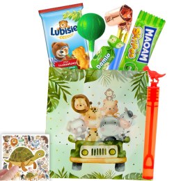 ZESTAW UPOMINKOWY DLA DZIECI SAFARI PREZENT PODZIĘKOWANIA, URODZINY LUBISIE